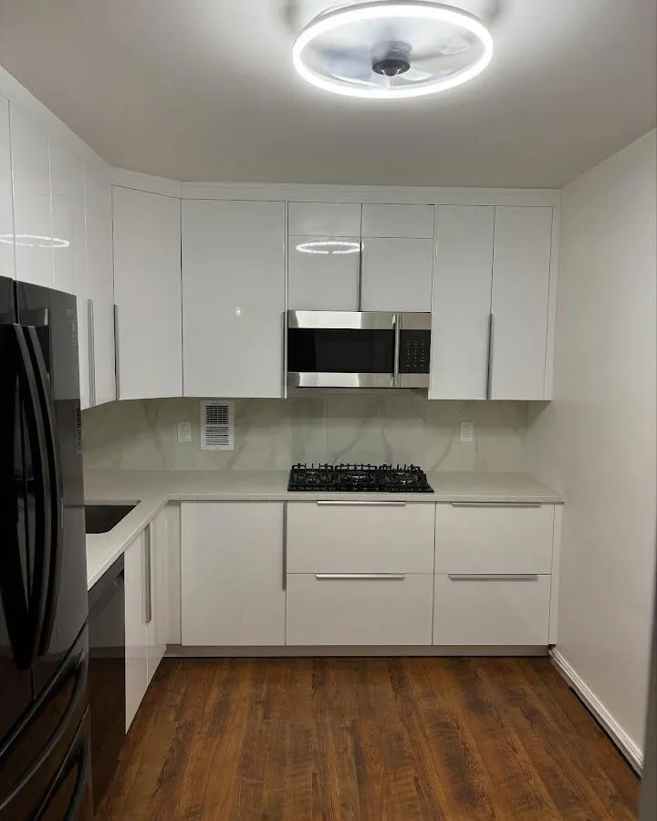 Renovated kitchen with quartz countertops in Wesley Hills
